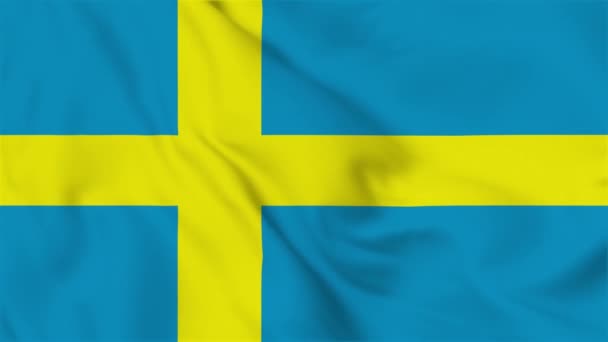 Sweden Flag Flying Animation — Stock video