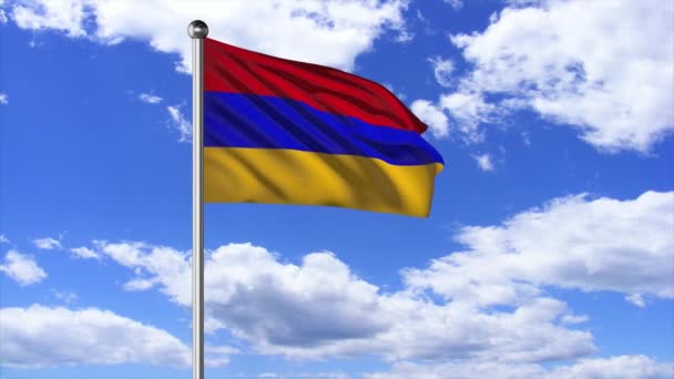 Armenia National Flag Flying Video — Stockvideo