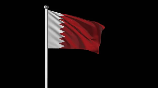Бахрейнский Национальный Флаг Развевающийся — стоковое фото