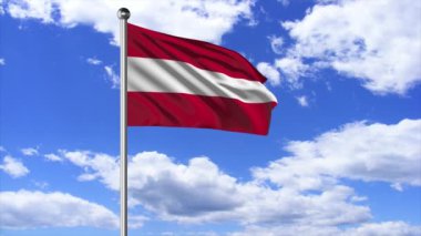 Austria Flag Flying 4K Video 