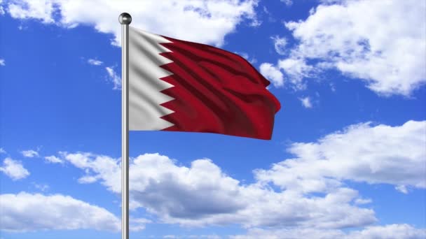 Bahrain Flag Flying Video — Stockvideo
