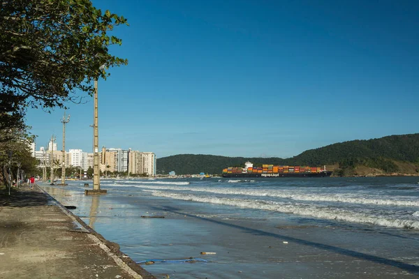 City Santos Brazil June 2022 Hapag Loid Container Ship Passing — Stock Fotó