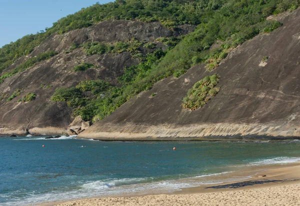 Red beach, Rio de Janeiro, Brazil. Praia Vermelha and Guanabara Bay.