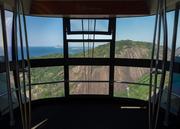 Rio Janeiro Brazil May 2022 Sugarloaf Cable Car Internal View — ストック写真