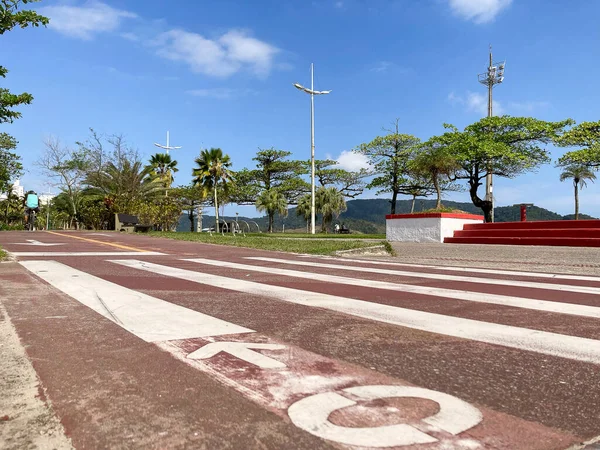 Bike Path Beachfront City Santos — Fotografia de Stock