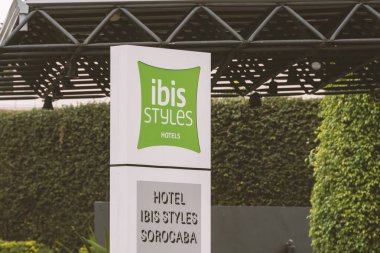 Sorocaba, Brazil. March 25, 2022: Ibis Styles hotel. Logo at the hotel's main entrance.