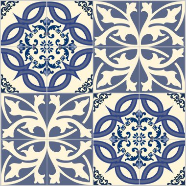 Ceramic Tiles. Hydraulic ceramic. Digital design. Floral decorative ornament.