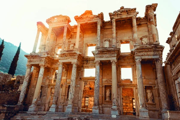 Celsus Kütüphanesi Efes Antik Şehri Zmir Türkiye — Stok fotoğraf