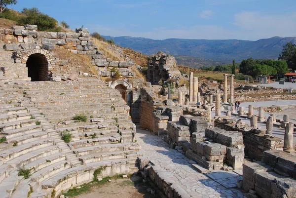 Theaterruinen Der Antiken Griechischen Stadt Ephesus Türkei — Stockfoto