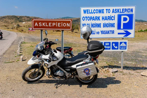 Bergama Izmir Turquia Setembro 2009 Bmw 650 Motocicleta Polícia Rodoviária — Fotografia de Stock