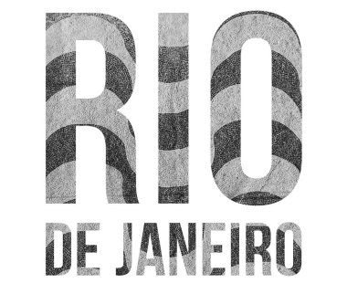 Rio de Janeiro 'da. Geleneksel Copacabana plaj kaldırımıyla dolu cesur bir kelime..