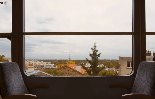 Paris França Vista Cidade Arredores Saint Cloud Partir Janela Trem — Fotografia de Stock