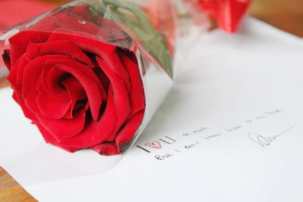 Beautiful rose and a love note