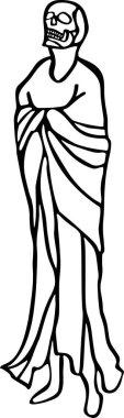 Monk Vector Clip Art, Black and White