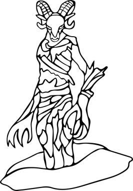 Monster Vector Clip Art, Black and White