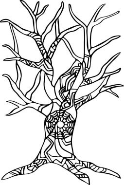 Tree Vector Clip Art, Black and White