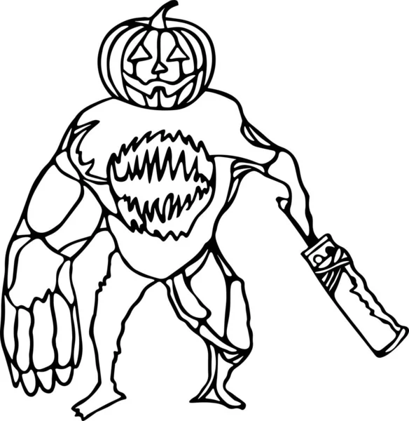 Monster Vector Clip Art, Black and White