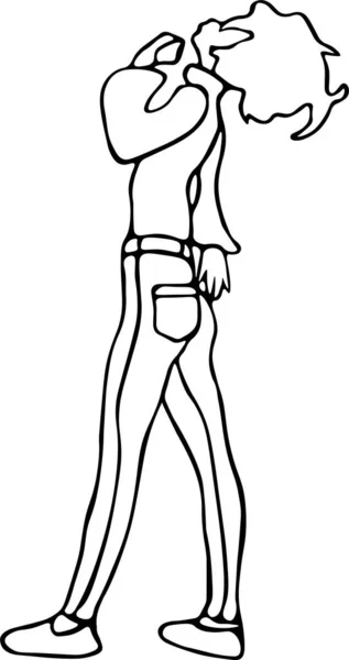 Girl Vector Clip Art, Black and White