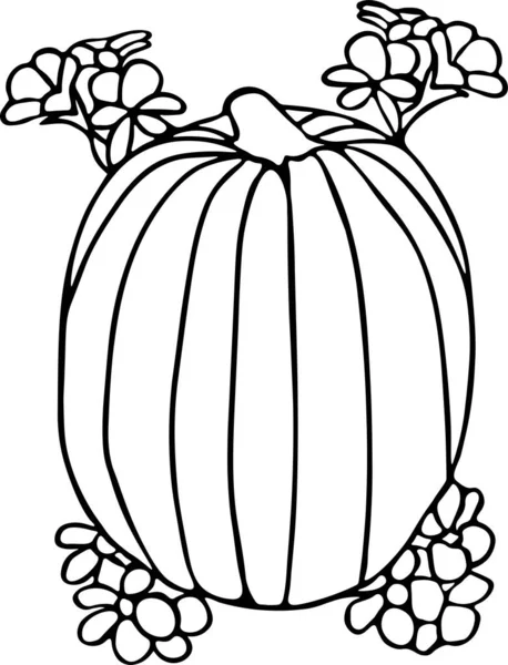 Pumpkin Vector Clip Art, Black and White