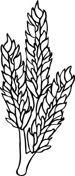 Wheat Vector Clip Art Black White — стоковый вектор