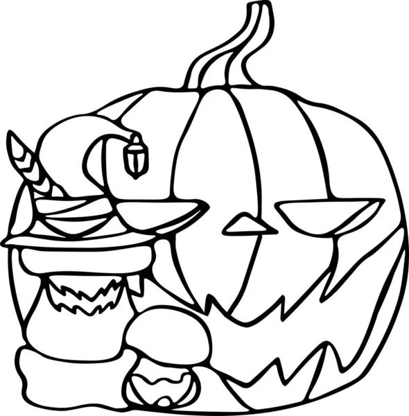 Pumpkin Vector Clip Art, Black and White