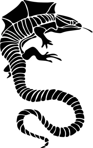 Lizard Vector Stencil, Black and White