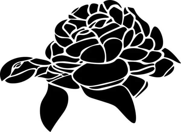 Turtle Vector Stencil, Black and White