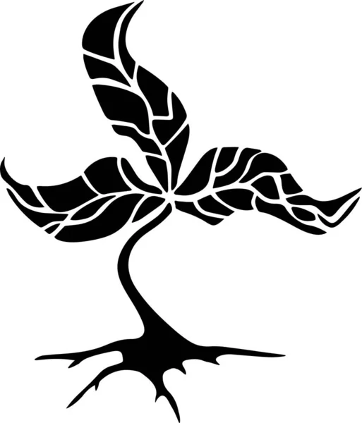 Plants Vector Stencil, Black and White