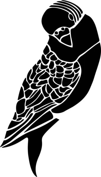 Parrot Vector Stencil, Black and White