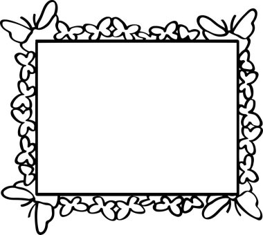 Frame Vector Clip Art, Black and White