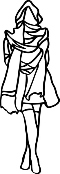 Girl Vector Clip Art, Black and White