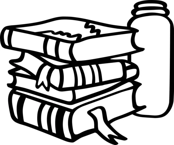 Books Vector Clip Art, Black and White