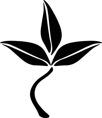 Plants Vector Stencil, Black and White