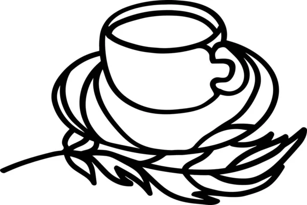 Cup Coffee Vector Clip Art, Black and White