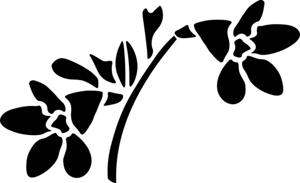 Flower Vector Stencil Black White — Stock Vector