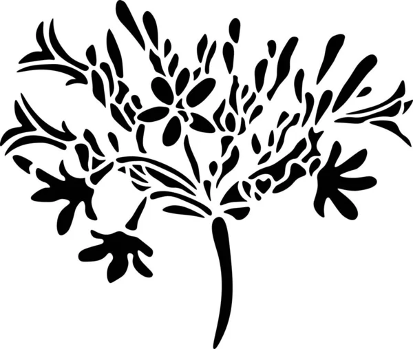 Flower Vector Stencil, Black and White