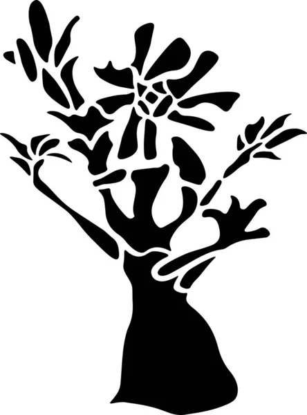 Flower Vector Stencil, Black and White