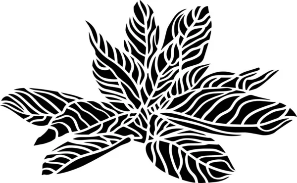 Flower Vector Stencil Black White — Vector de stock