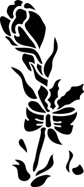 Flower Vector Stencil Black White — Stockvektor