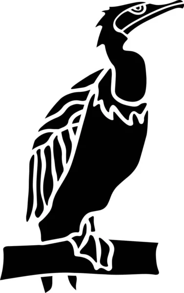 Bird Vector Stencil, Black and White