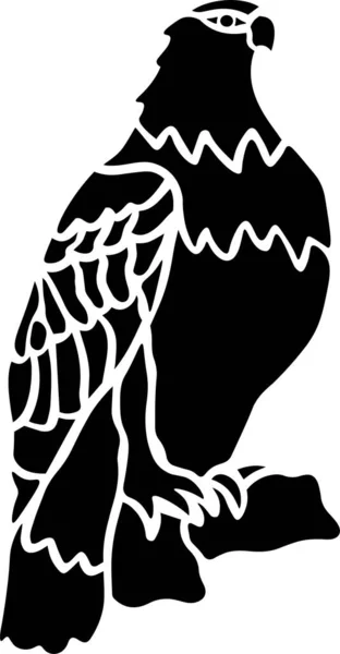 Bird Vector Stencil Black White — Stockvektor