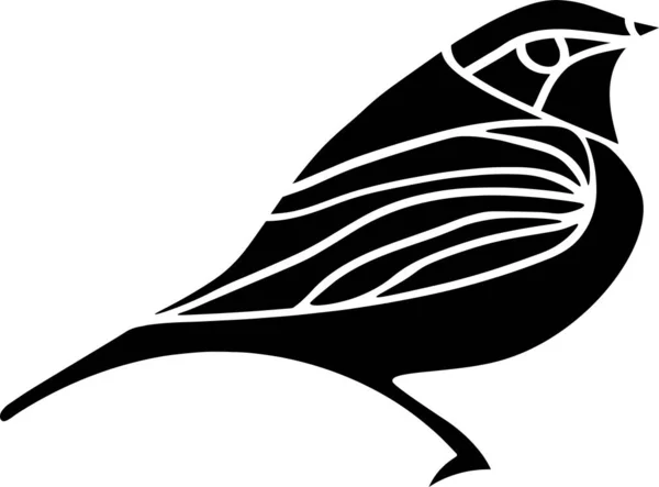 Bird Vector Stencil Black White — Vector de stock