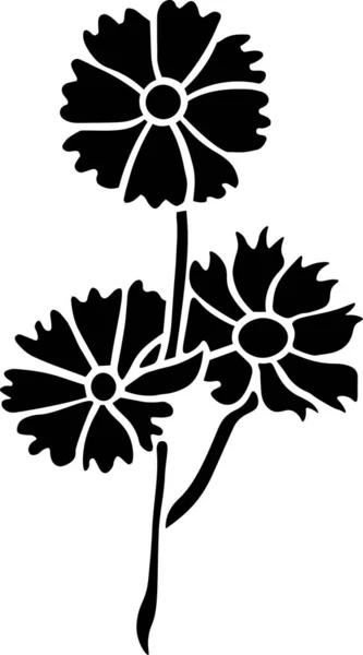 Flower Vector Stencil Black White — 图库矢量图片