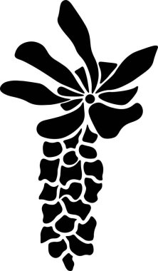 Flower Vector Stencil, Black and White