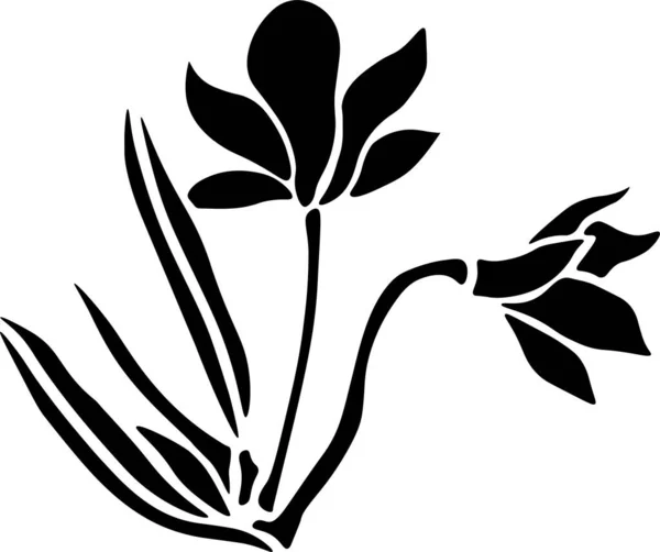 Flower Vector Stencil Black White — Vector de stock