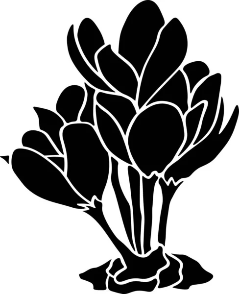 Flower Vector Stencil Black White — Stockový vektor