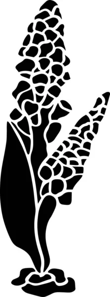 Flower Vector Stencil, Black and White