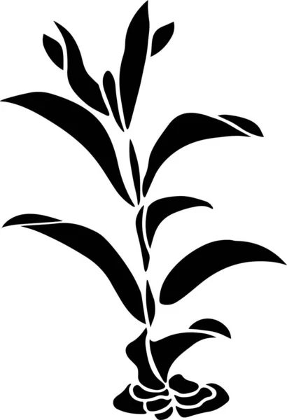 Flower Vector Stencil Black White — Stockový vektor