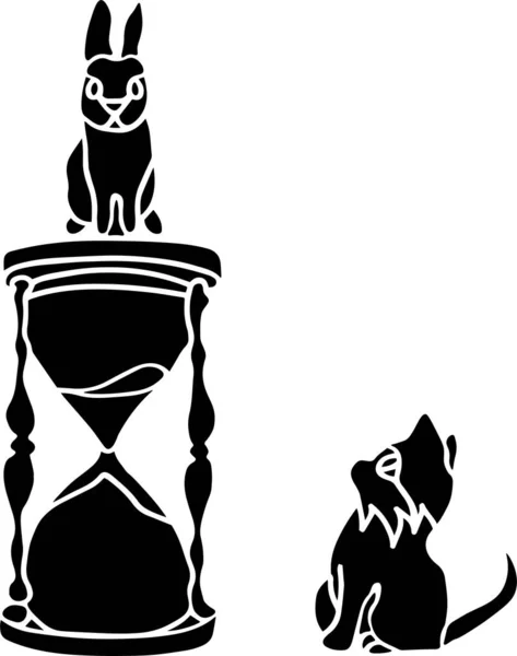 Kum Saati Vektör Kalıbı, Siyah ve Beyaz