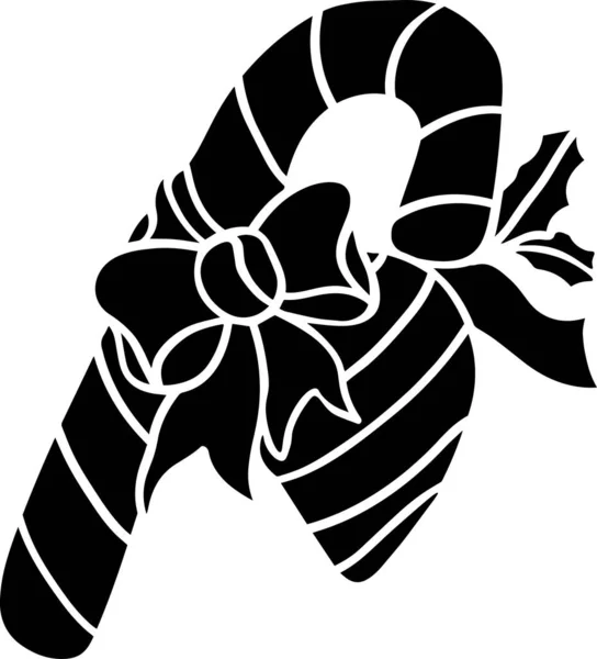 Noel Şekeri Vektör Kalıbı, Siyah ve Beyaz